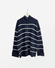 画像をギャラリービューアに読み込む, (sample) ハーフジッププルオーバー / Navy Border