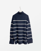 画像をギャラリービューアに読み込む, (sample) ハーフジッププルオーバー / Navy Border
