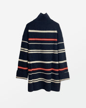 画像をギャラリービューアに読み込む, (sample) ハーフジップロングプルオーバー / Navy×red border