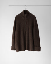 画像をギャラリービューアに読み込む, ラムMIXハーフジッププルオーバー ダークブラウン