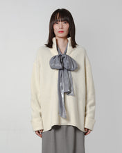 画像をギャラリービューアに読み込む, ラムMIXハーフジッププルオーバー オフホワイト