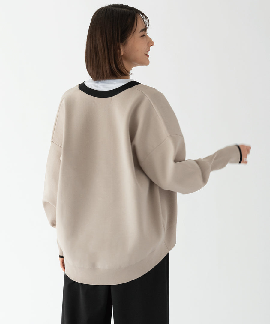 Border JQ knit blouson