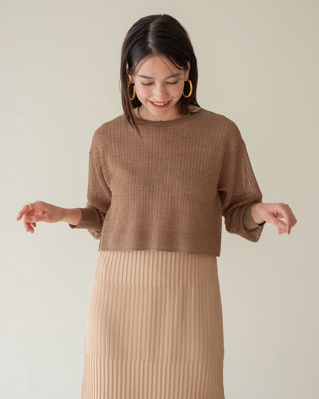 Double ribbon sheer pullover