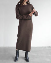 Load image into Gallery viewer, Back open rib knit dress
