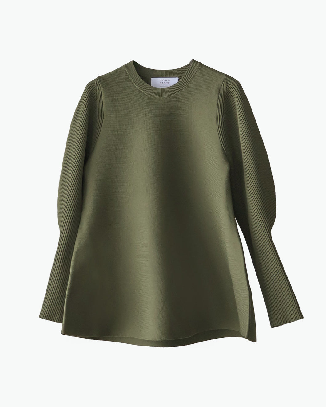 Sleeve rib peplum knit